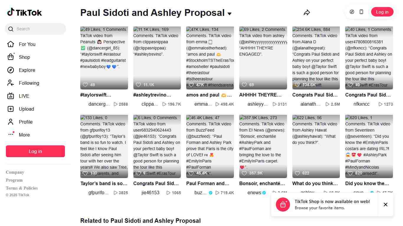 Paul Sidoti and Ashley Proposal TikTok