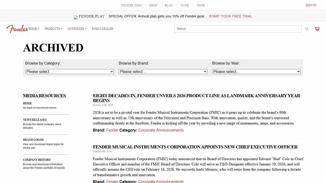 Fender Press Releases & Products Updates Fender Newsroom